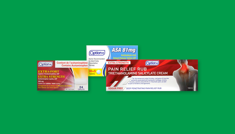 Option+ pain relief products, available at a Proxim pharmacy near you